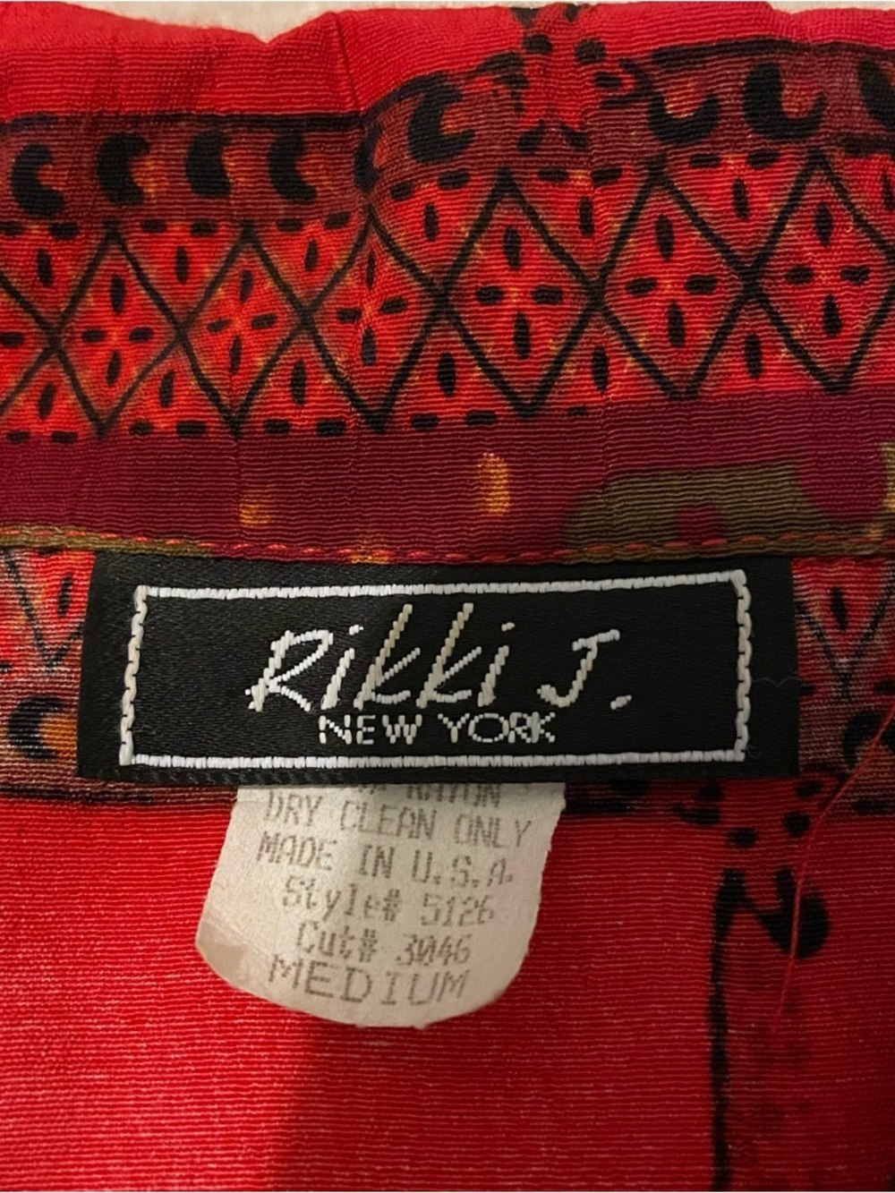 Rikki J. vintage safari animal print cropped blouse-medium EUC - Picture 5 of 6